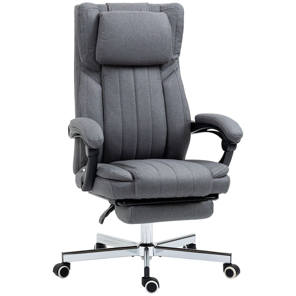 Executive Office Chair Reclining Office Chair with Headrest Dark Grey - Recliner from HOMCOM