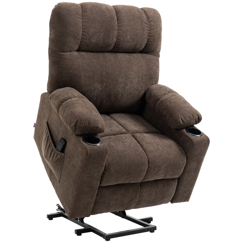 Heavy Duty Riser and Recliner Chair Lift Chair for the Elderly, Brown - Recliner from HOMCOM