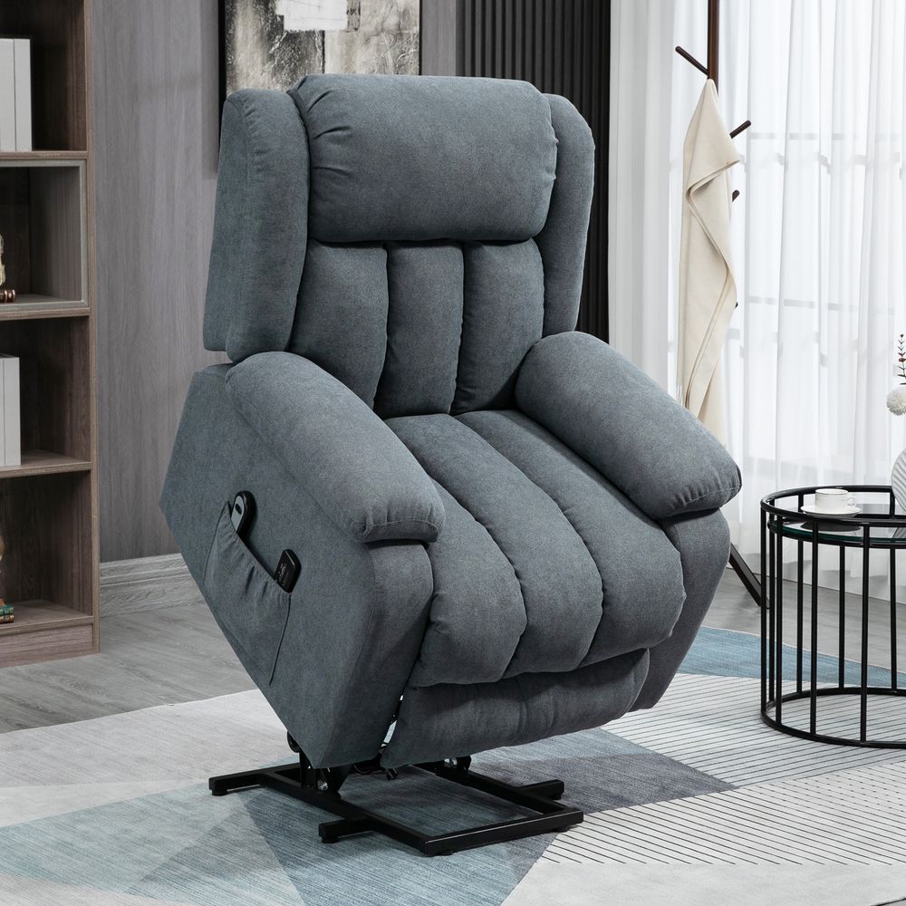 Heavy Duty Riser and Recliner Chair Lift Chair for the Elderly Dark Grey - Recliner from HOMCOM