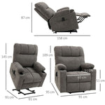 Heavy Duty Riser and Recliner Chair Lift Chair for the Elderly, Grey - Recliner from HOMCOM