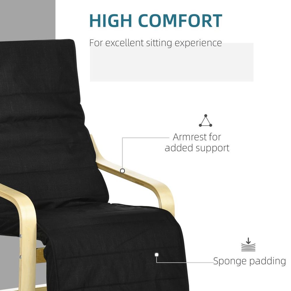 Lounge Chair Recliner Adjustable Footrest Home Black - Recliner from HOMCOM