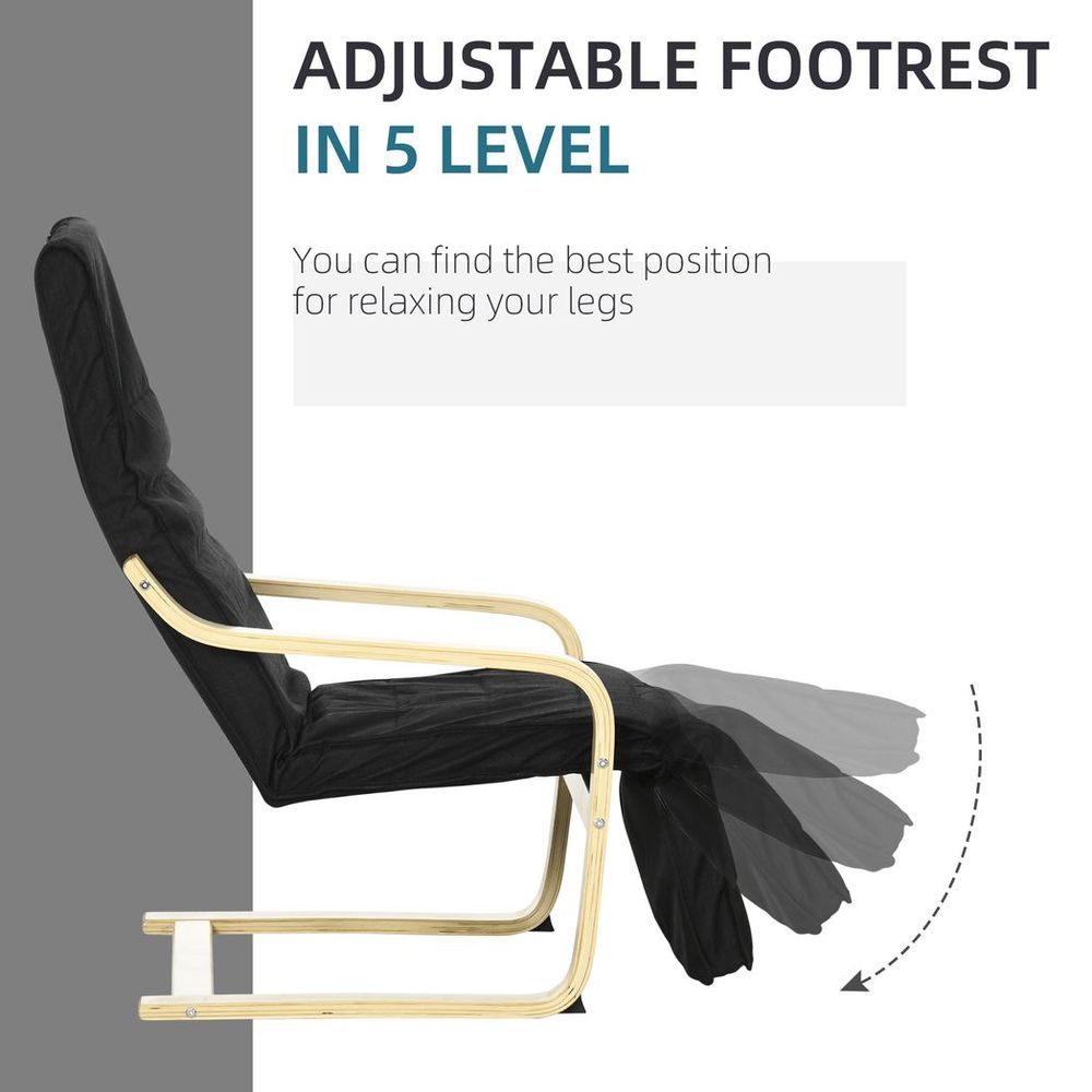 Lounge Chair Recliner Adjustable Footrest Home Black - Recliner from HOMCOM