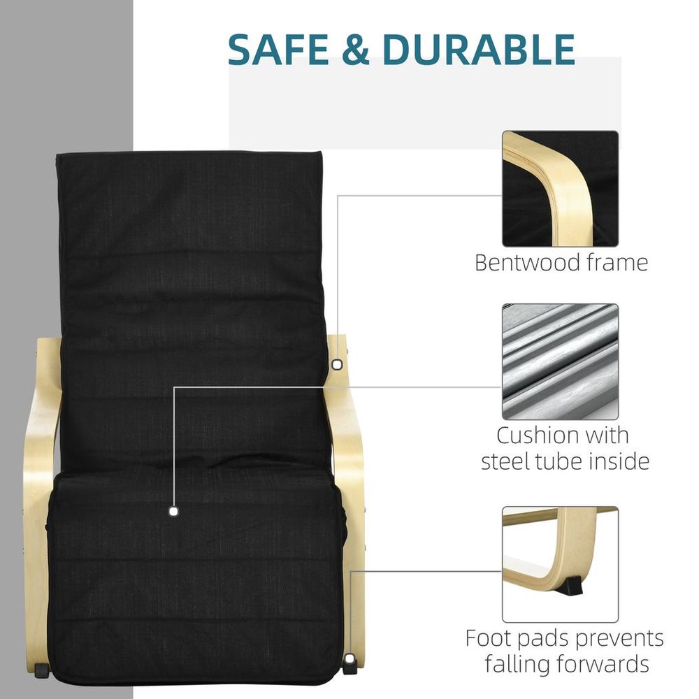 Lounge Chair Recliner Adjustable Footrest Home Black - Recliner from HOMCOM