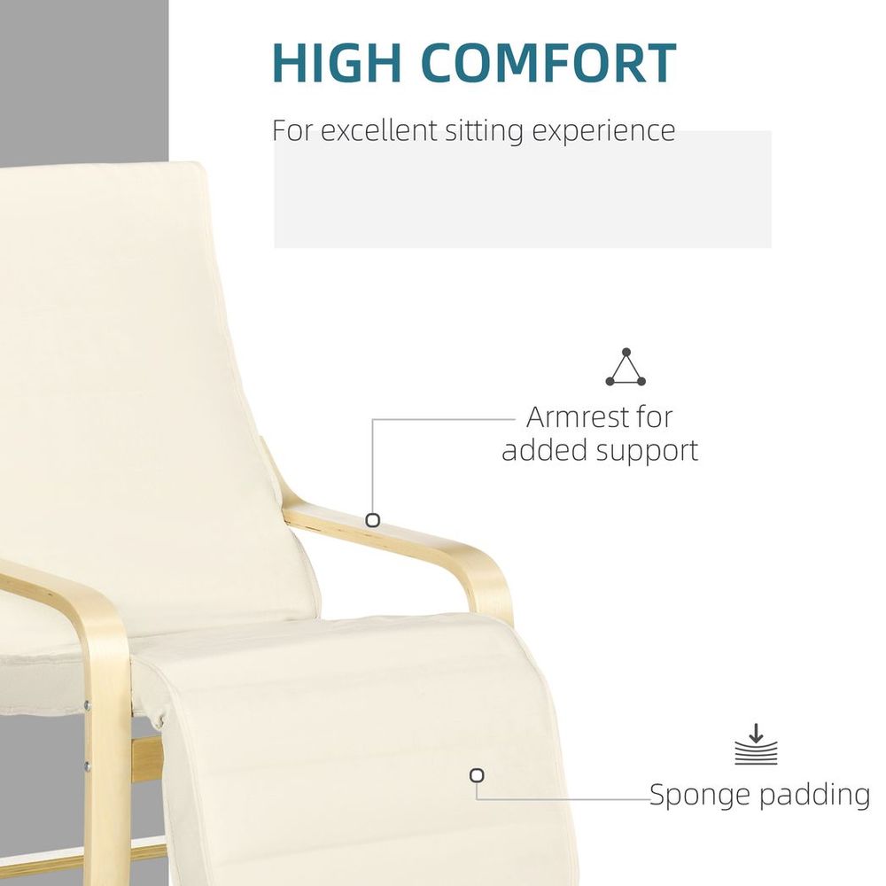 Lounge Chair Recliner Adjustable Footrest Home Cream White - Recliner from HOMCOM