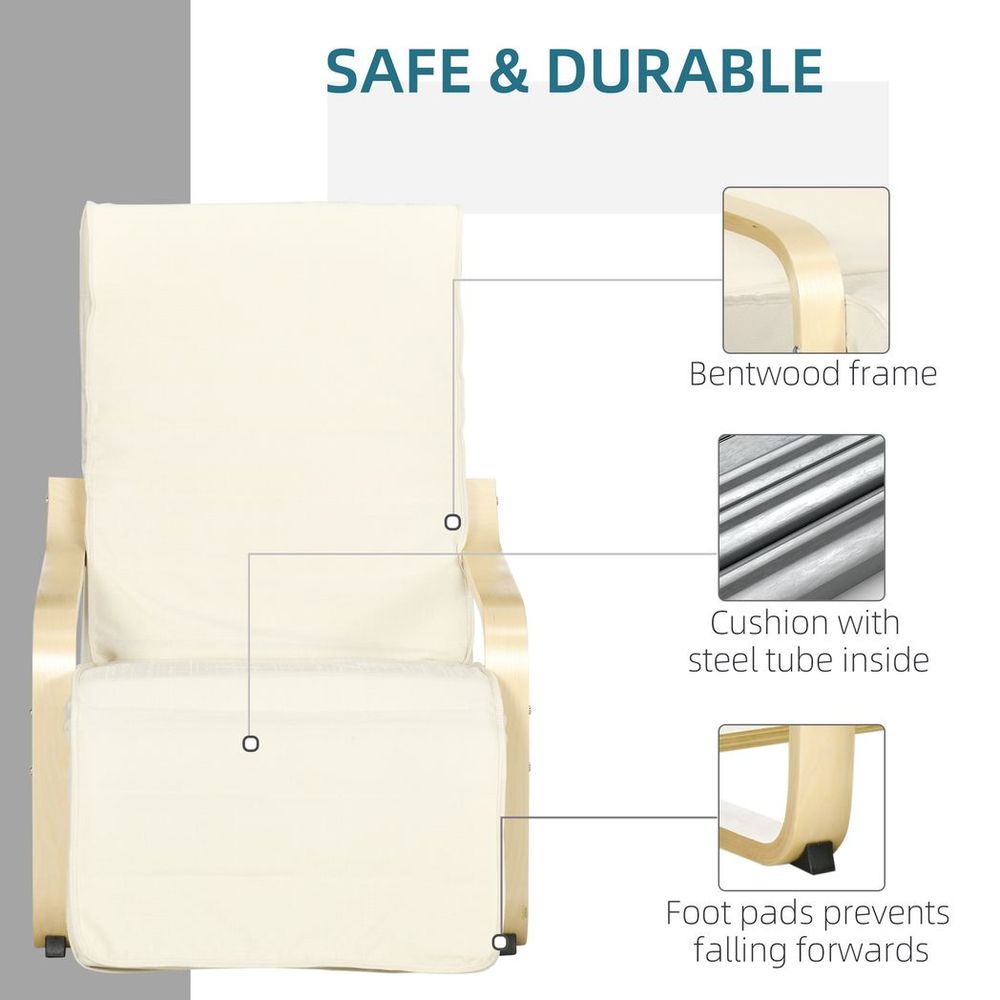 Lounge Chair Recliner Adjustable Footrest Home Cream White - Recliner from HOMCOM