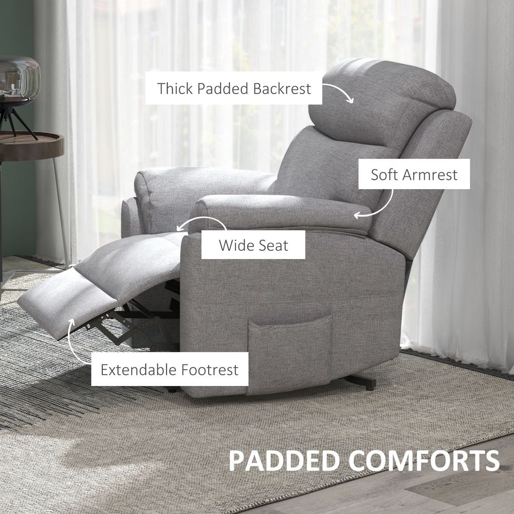 Power Lift Chair Electric Riser Recliner with Remote Control, Grey - Recliner from HOMCOM
