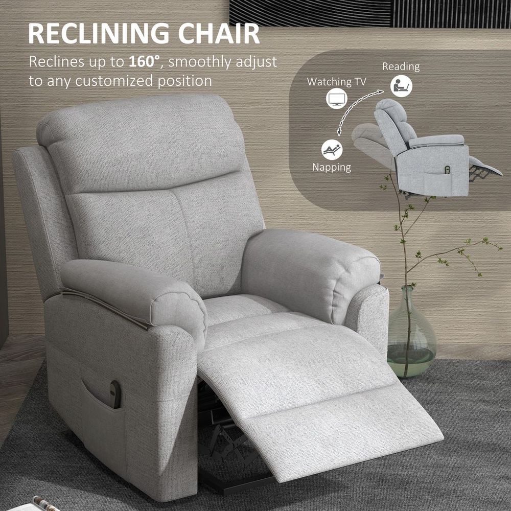 Power Lift Chair Electric Riser Recliner with Remote Control, Grey - Recliner from HOMCOM