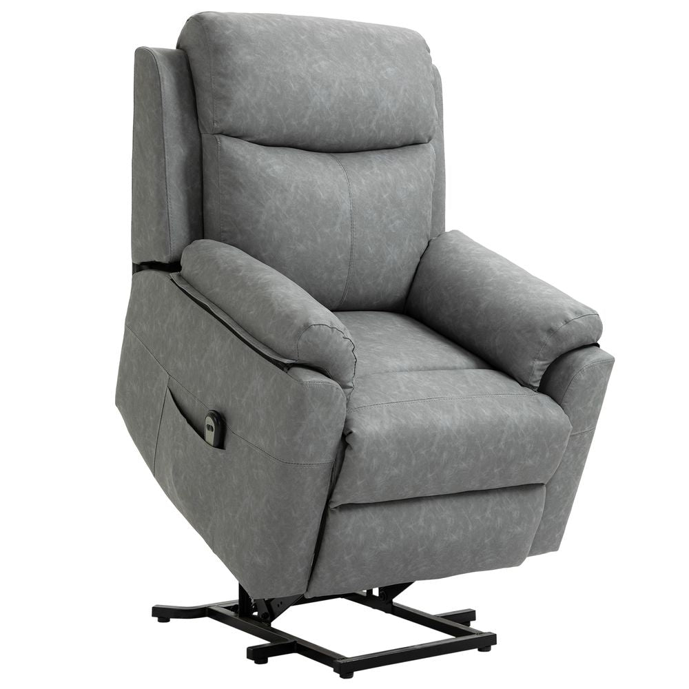 Power Lift Chair Electric Riser Recliner with Remote Control, Grey - Recliner from HOMCOM