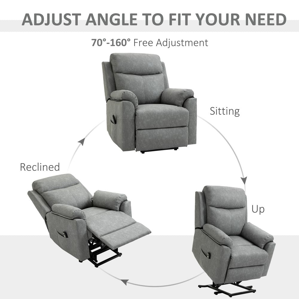 Power Lift Chair Electric Riser Recliner with Remote Control, Grey - Recliner from HOMCOM