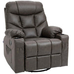PU Leather Manual Recliner Chair, Recliner Armchair for Living Room, Brown by HOMCOM