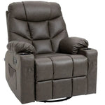 PU Leather Manual Recliner Chair, Recliner Armchair for Living Room, Brown by HOMCOM