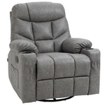 PU Leather Manual Recliner Chair Recliner Armchair Grey 360 Degreee swivel by HOMCOM