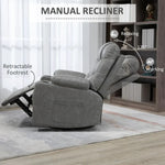 PU Leather Manual Recliner Chair Recliner Armchair Grey 360 Degreee swivel by HOMCOM