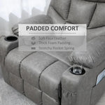 PU Leather Manual Recliner Chair Recliner Armchair Grey 360 Degreee swivel by HOMCOM