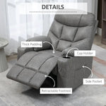PU Leather Manual Recliner Chair Recliner Armchair Grey 360 Degreee swivel by HOMCOM