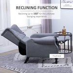 Recliner Armchair for Living Room Fabric Reclining Chair w/ Footrest Light Grey - Recliner from HOMCOM