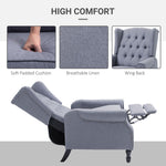 Recliner Armchair for Living Room Fabric Reclining Chair w/ Footrest Light Grey - Recliner from HOMCOM