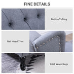 Recliner Armchair for Living Room Fabric Reclining Chair w/ Footrest Light Grey - Recliner from HOMCOM