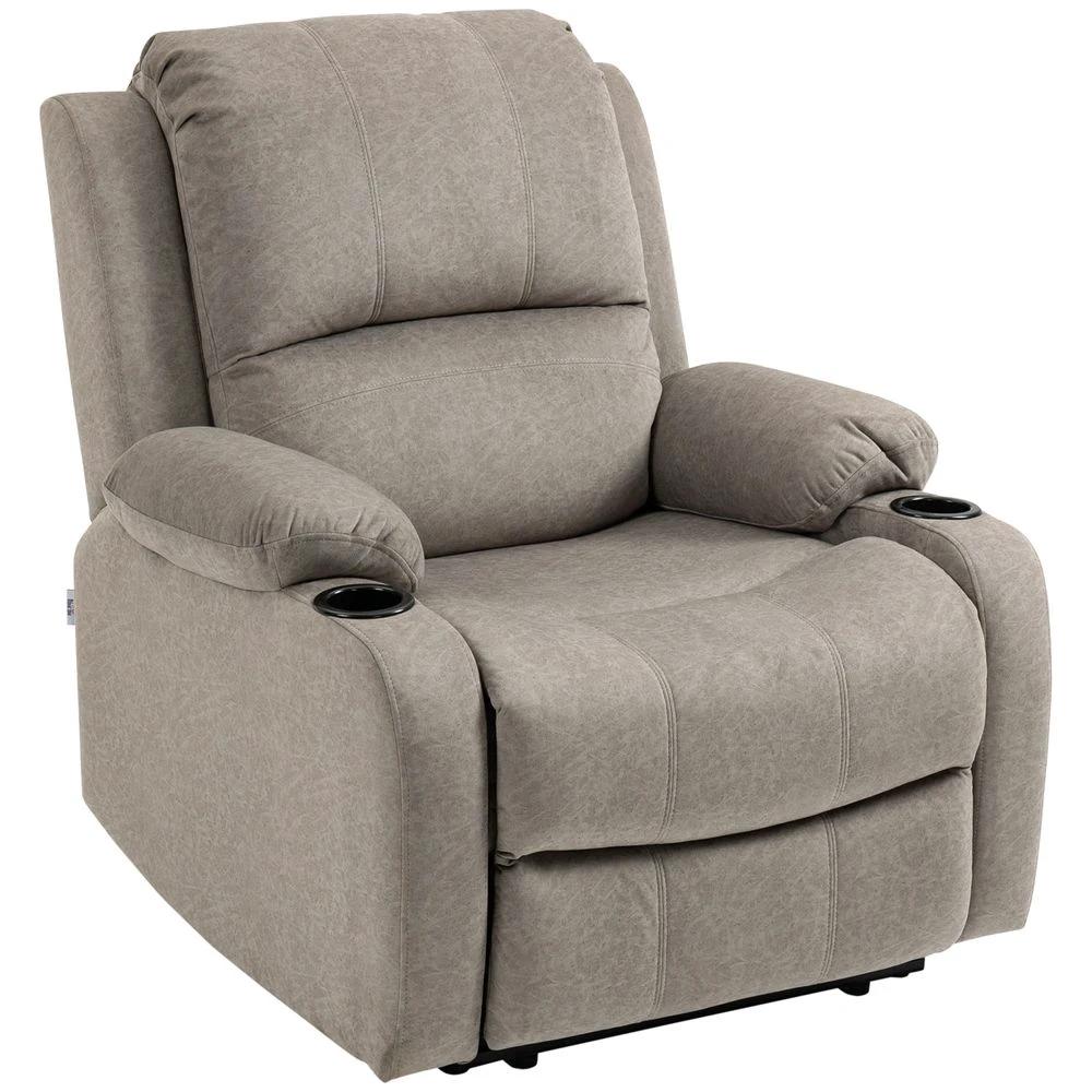 Recliner Armchair for Living Room, Recliner Chair with Cup Holder by HOMCOM
