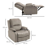 Recliner Armchair for Living Room, Recliner Chair with Cup Holder by HOMCOM