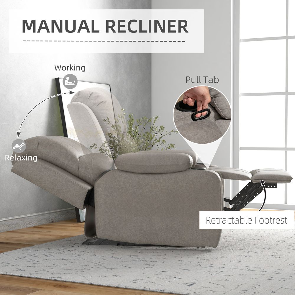 Recliner Armchair for Living Room, Recliner Chair with Cup Holder - Recliner from HOMCOM