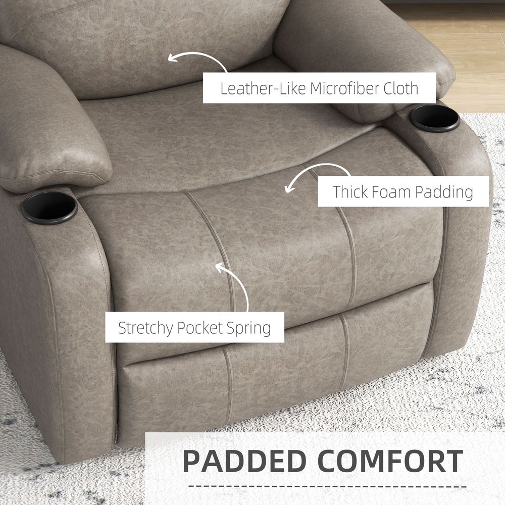 Recliner Armchair for Living Room, Recliner Chair with Cup Holder - Recliner from HOMCOM
