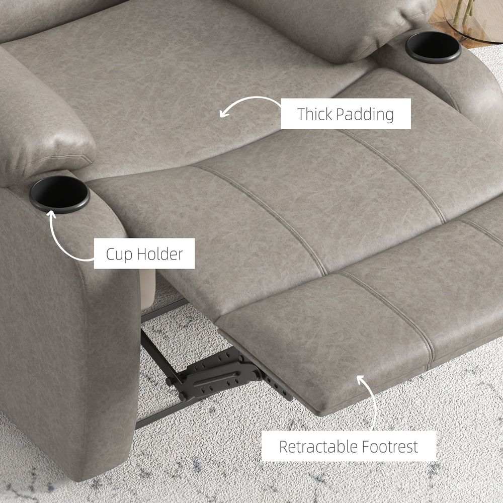 Recliner Armchair for Living Room, Recliner Chair with Cup Holder - Recliner from HOMCOM