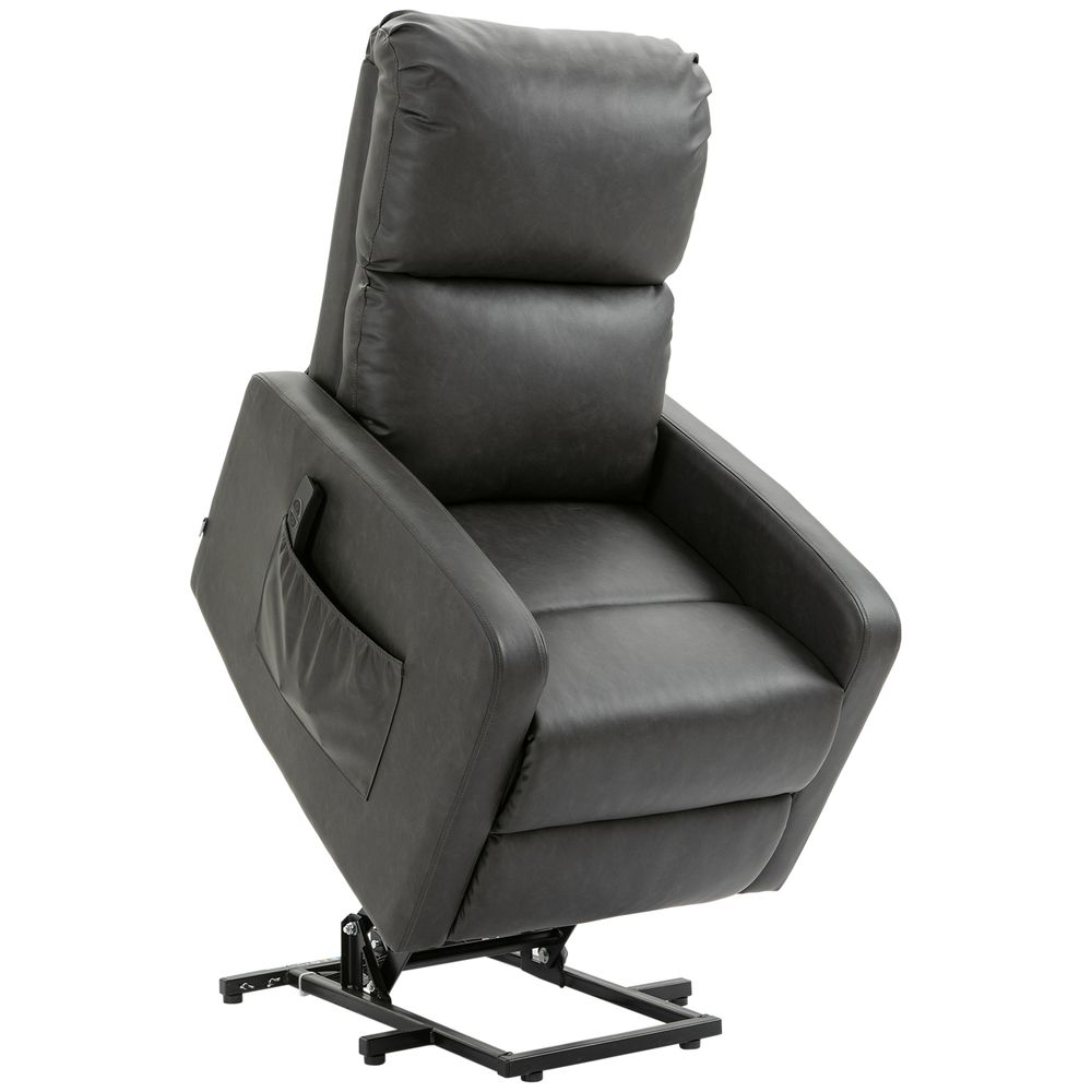 Riser and Recliner Chair, Lift Chair for Living Room w/ Remote, Grey - Recliner from HOMCOM