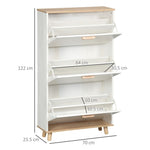 12 Pair Slim Shoe Storage Cabinet Homcomw/ 3 Flip Drawers for Entryway Hallway - Shoe Storage from HOMCOM