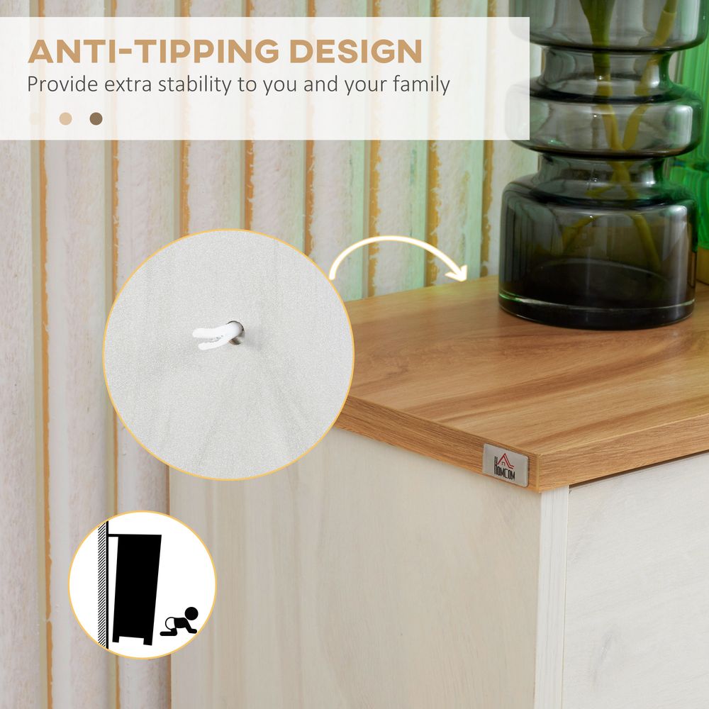 12 Pair Slim Shoe Storage Cabinet Homcomw/ 3 Flip Drawers for Entryway Hallway - Shoe Storage from HOMCOM