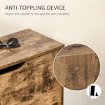 2 Drawer Shoe Cabinet Industrial Shoe Cupboard Homcom Flip Doors for Hallway - Shoe Storage from HOMCOM