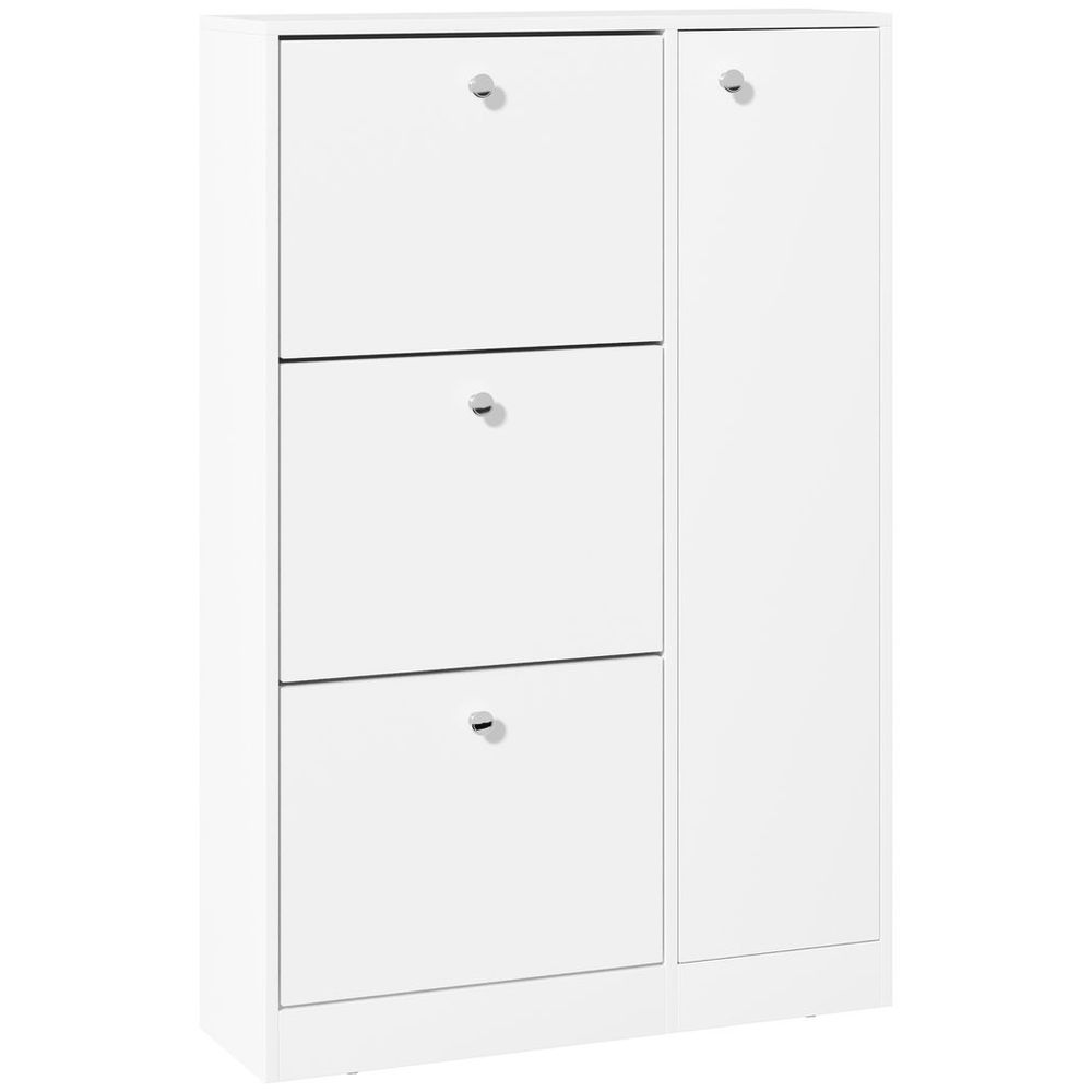 4 Compartment Shoe Storage Cabinet w/ Shelves Footwear Home Office Hallway - Shoe Storage from HOMCOM