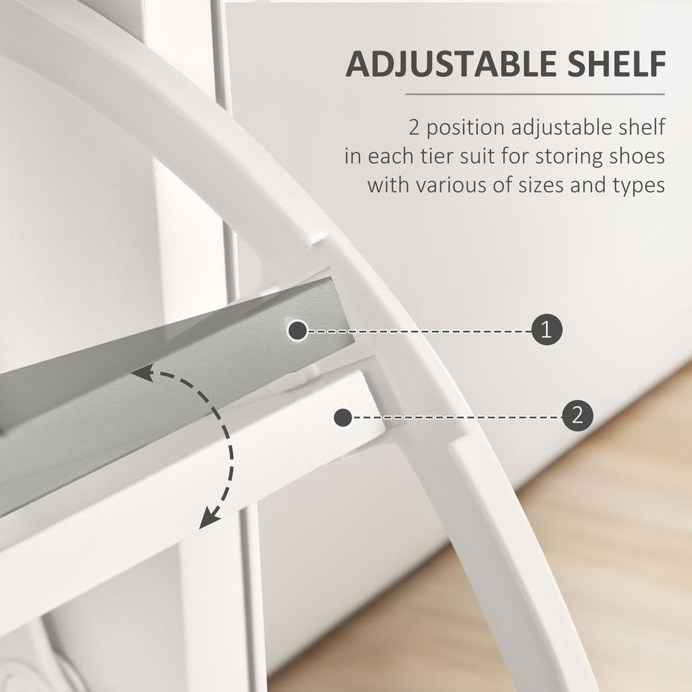 4 Compartment Shoe Storage Cabinet w/ Shelves Footwear Home Office Hallway - Shoe Storage from HOMCOM