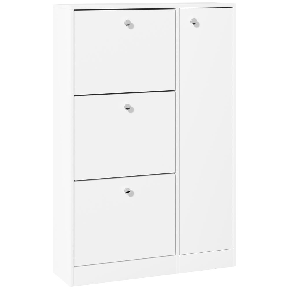 4 Compartment Shoe Storage Cabinet w/ Shelves Footwear Home Office Hallway - Shoe Storage from HOMCOM