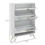 HOMCOM HOMCOM Slim Shoe Storage Cabinet with Flip Drawers for Entryway, Hallway, White - Shoe Storage