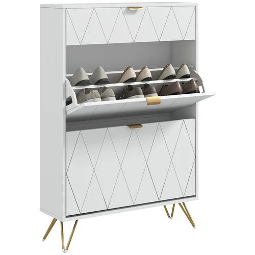 HOMCOM HOMCOM Slim Shoe Storage Cabinet with Flip Drawers for Entryway, Hallway, White - Shoe Storage