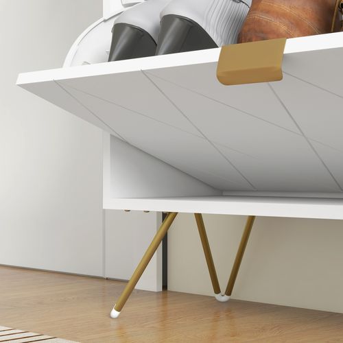 HOMCOM Slim Shoe Storage Cabinet with Flip Drawers for Entryway, Hallway, White - Shoe Storage from HOMCOM