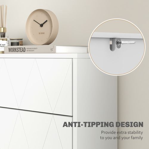 HOMCOM Slim Shoe Storage Cabinet with Flip Drawers for Entryway, Hallway, White - Shoe Storage from HOMCOM