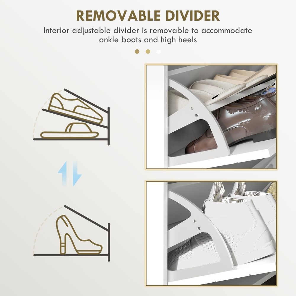 Narrow Shoe Storage Cabinet with 4 Flip Drawers for 16 Pairs of Shoes - Shoe Storage from HOMCOM