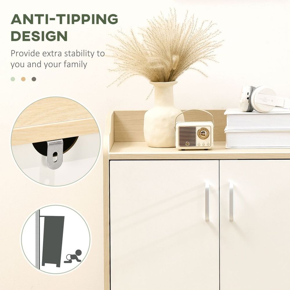 Shoe Cabinet 2 Door Shoe Storage Cabinet with 3 Shelves for 9 pairs of shoes - Shoe Storage from HOMCOM