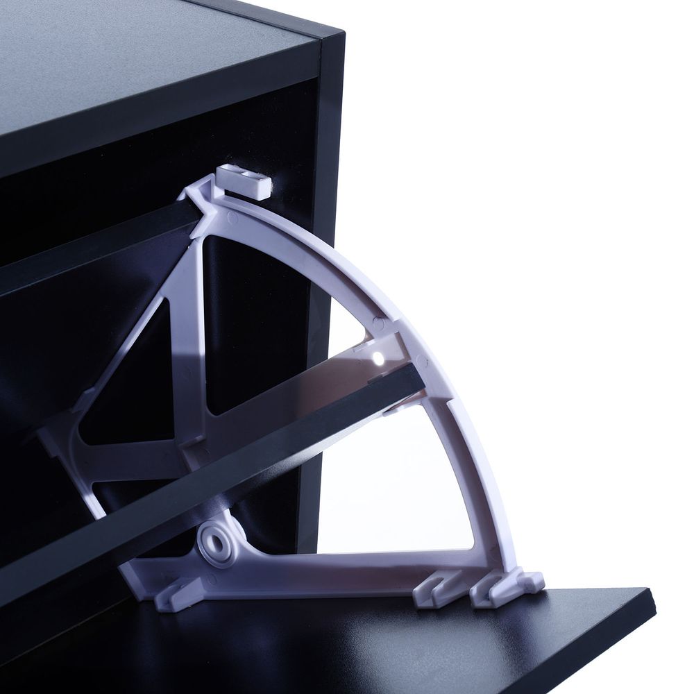 Shoe Cabinet Storage Cupboard 2-Tier Wood 12 Pairs Black - Shoe Storage from HOMCOM