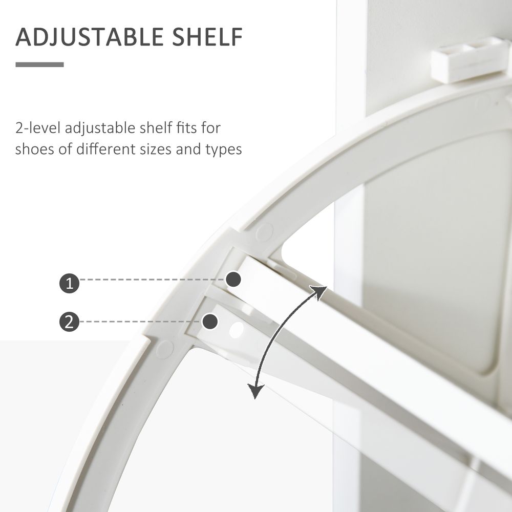 Shoe Cabinet w/ 3 Drawers High Gloss Storage Cupboard w/ Glass Top Grey - Shoe Storage from HOMCOM