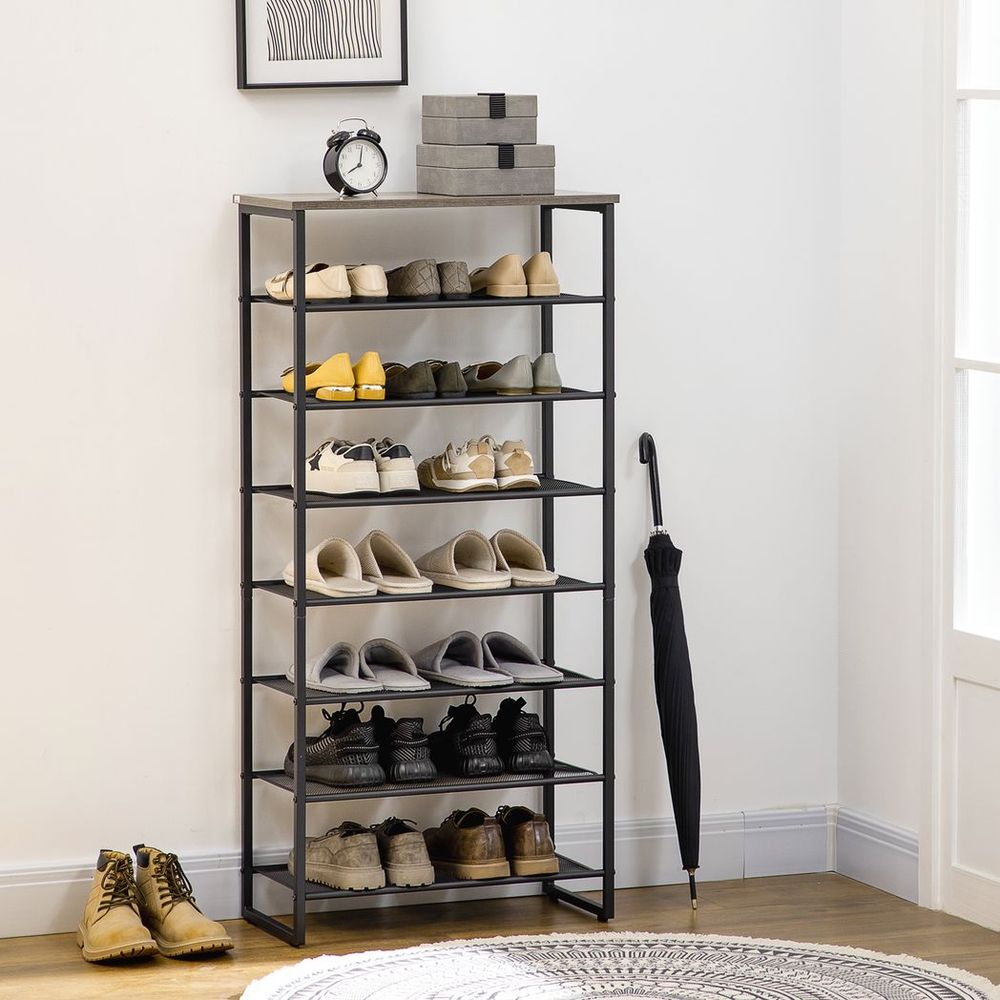 Shoe Rack, 8-tier Shoe Storage Shelf for 21-24 Pair Shoes for Entryway - Shoe Storage from HOMCOM