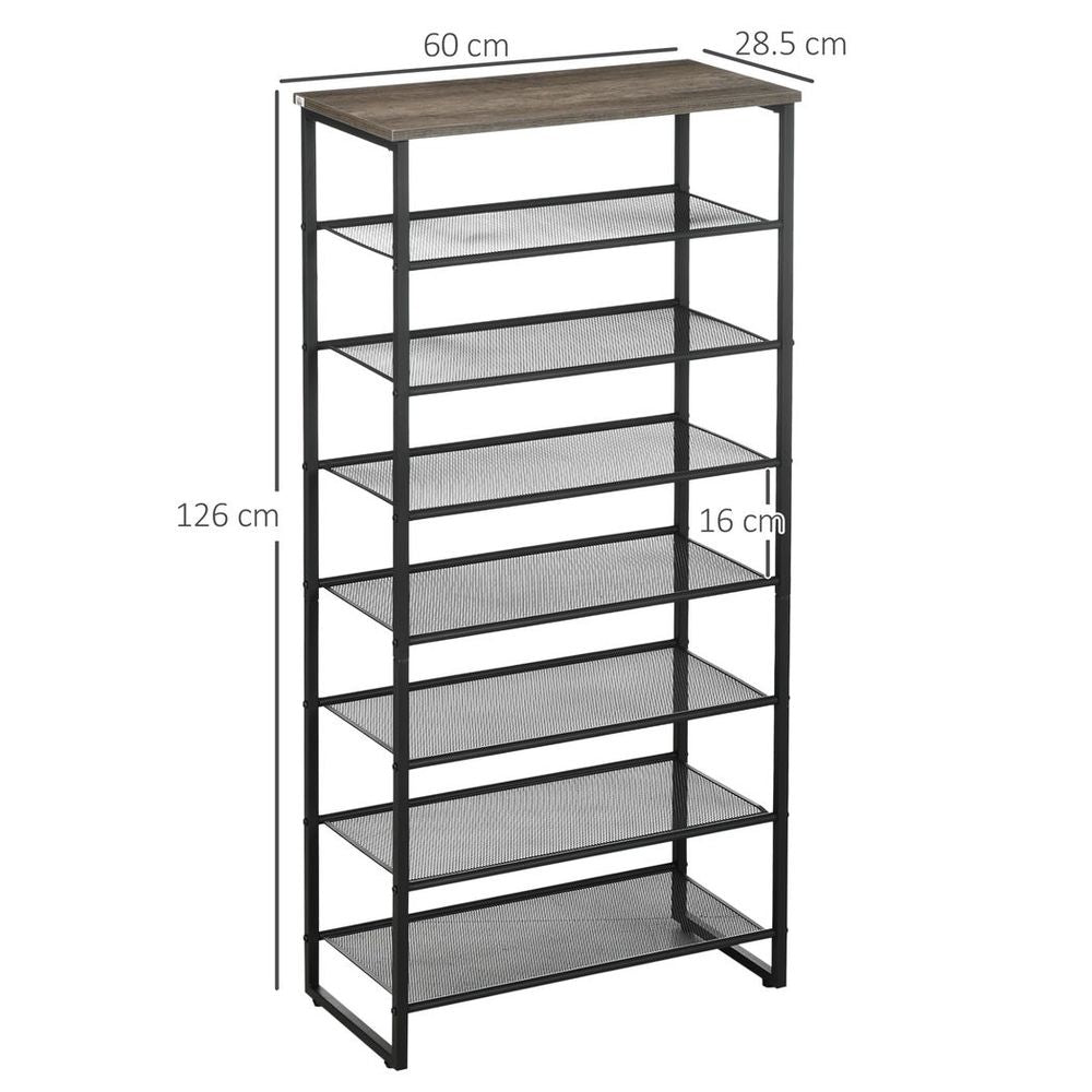 Shoe Rack, 8-tier Shoe Storage Shelf for 21-24 Pair Shoes for Entryway - Shoe Storage from HOMCOM