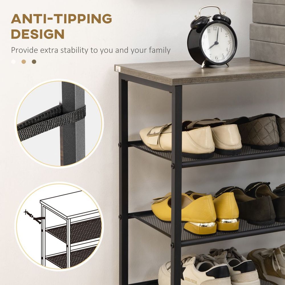 Shoe Rack, 8-tier Shoe Storage Shelf for 21-24 Pair Shoes for Entryway - Shoe Storage from HOMCOM