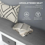 HOMCOM Shoe Storage Bench with Cushion 2 Cabinets for Entryway Hallway White - Uncategorized Shoe Storage