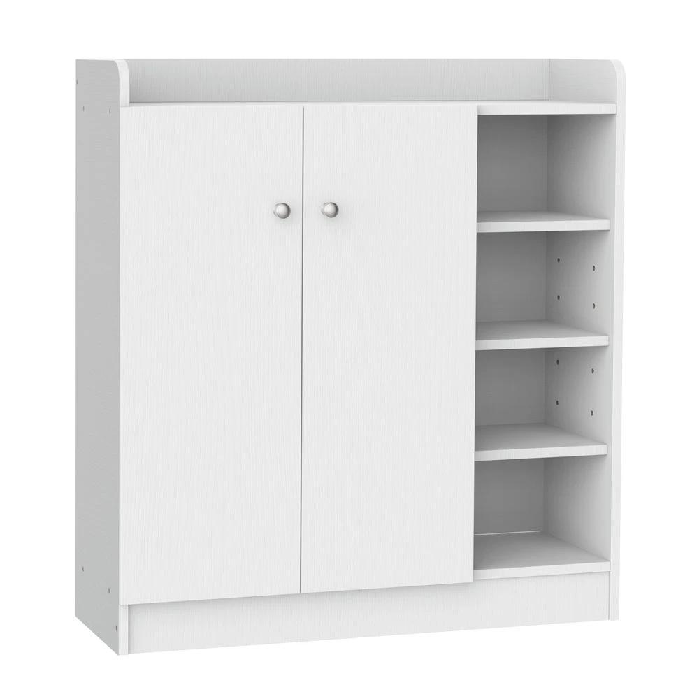 Shoe Storage Cabinet Home 2 Doors w/Adjustable 4 Shelves White by HOMCOM