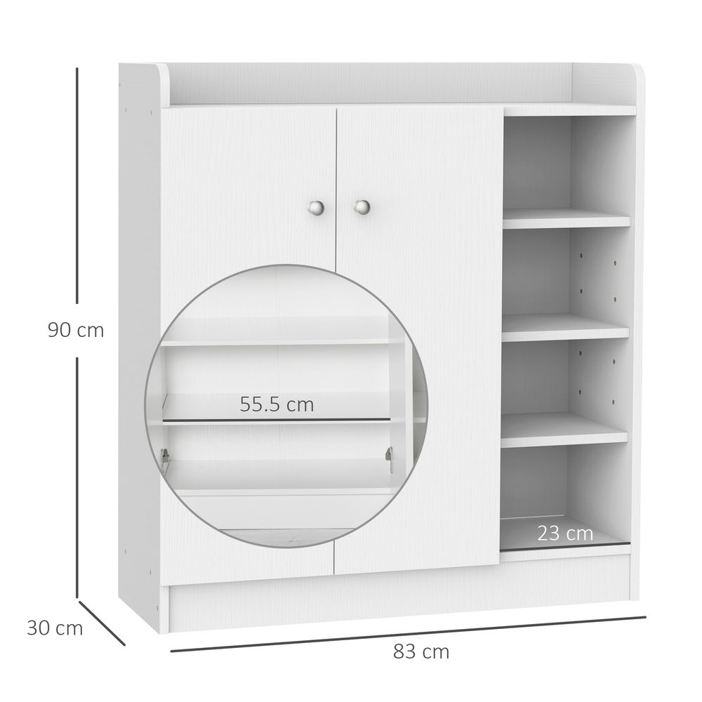 Shoe Storage Cabinet Home 2 Doors w/Adjustable 4 Shelves White - Shoe Storage from HOMCOM