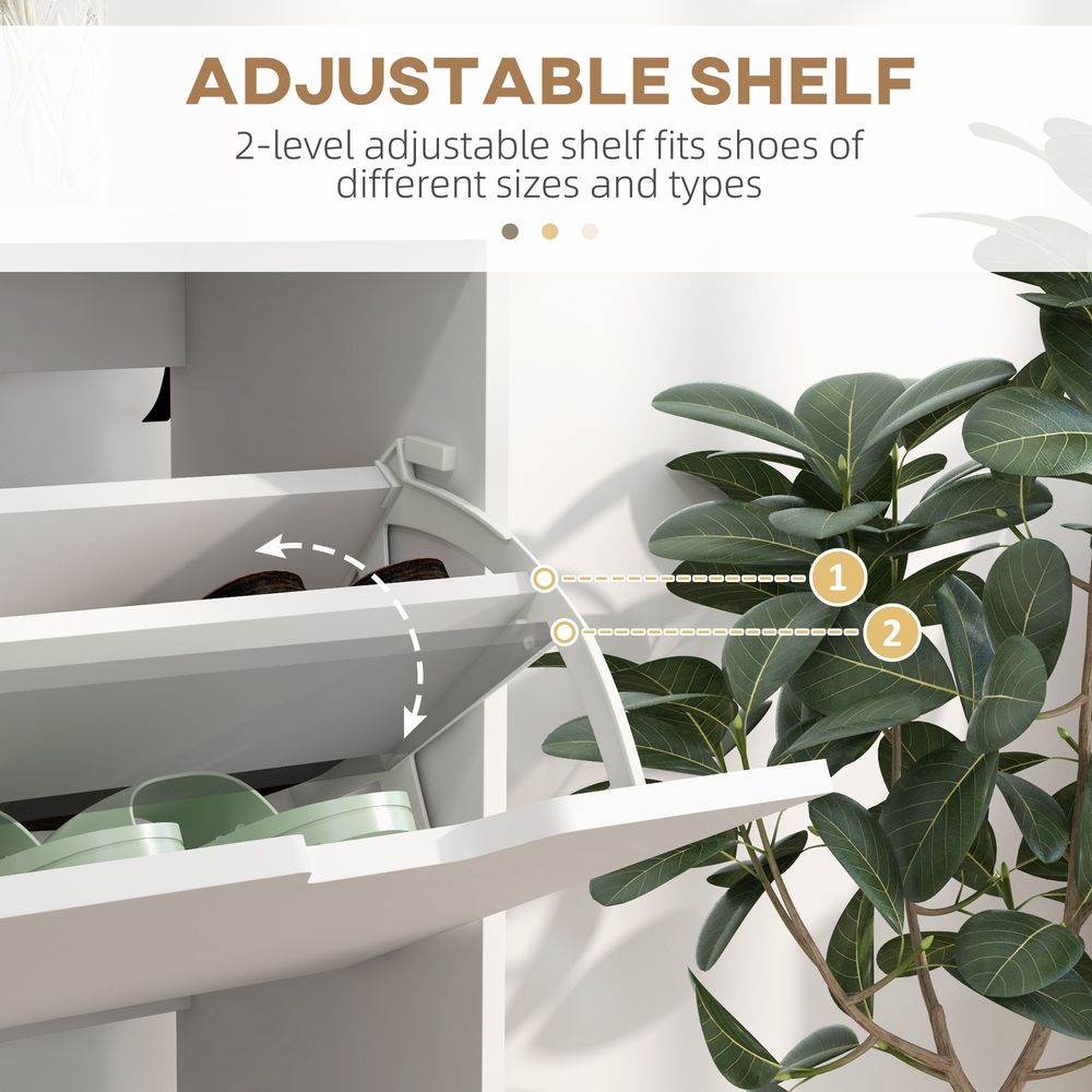 Shoe Storage Cabinet with 4 Flip Drawers for 16 Pairs of Shoes, White Homcom - Shoe Storage from HOMCOM