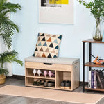 Sit-On Shoe Storage w/ Hidden Compartment Handles Sponge Top 80x30x43 cm Grey by HOMCOM